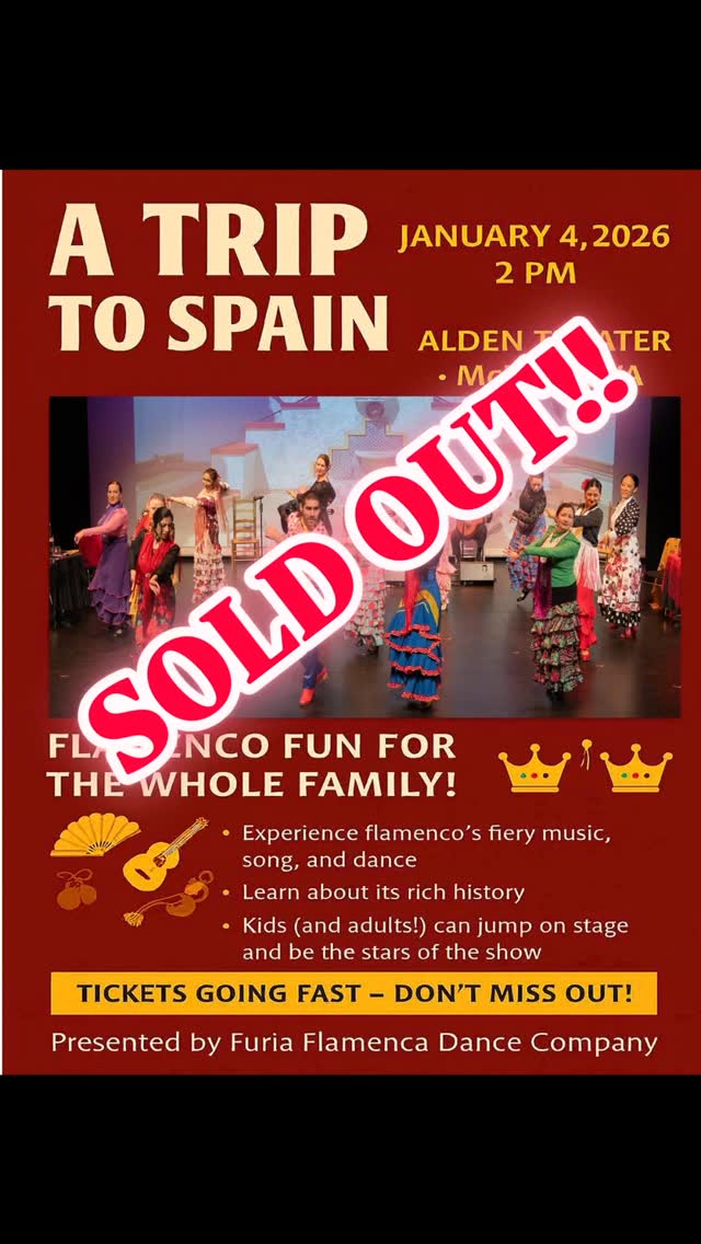 Thanks to our incredible audience for another sold-out show! We had a fantastic time with you all, and what a way to start the New Year!!!!! Photos are on the way! Watch for our next show announcement! In the meantime, join our classes, starting January 11.
#flamenco #soldout #grateful #dance #ole