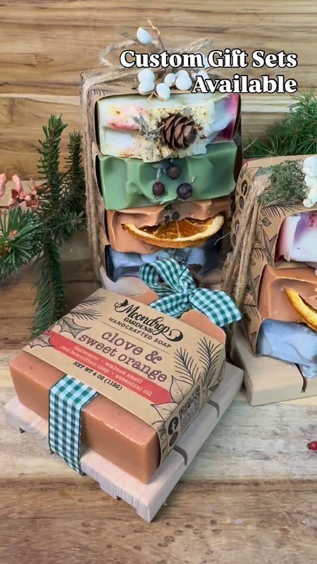 Share the love and lather with a custom gift set of naturally handcrafted soap. #handcraftedsoap #artisansoap #soapgifts #naturalsoap #coldprocesssoap