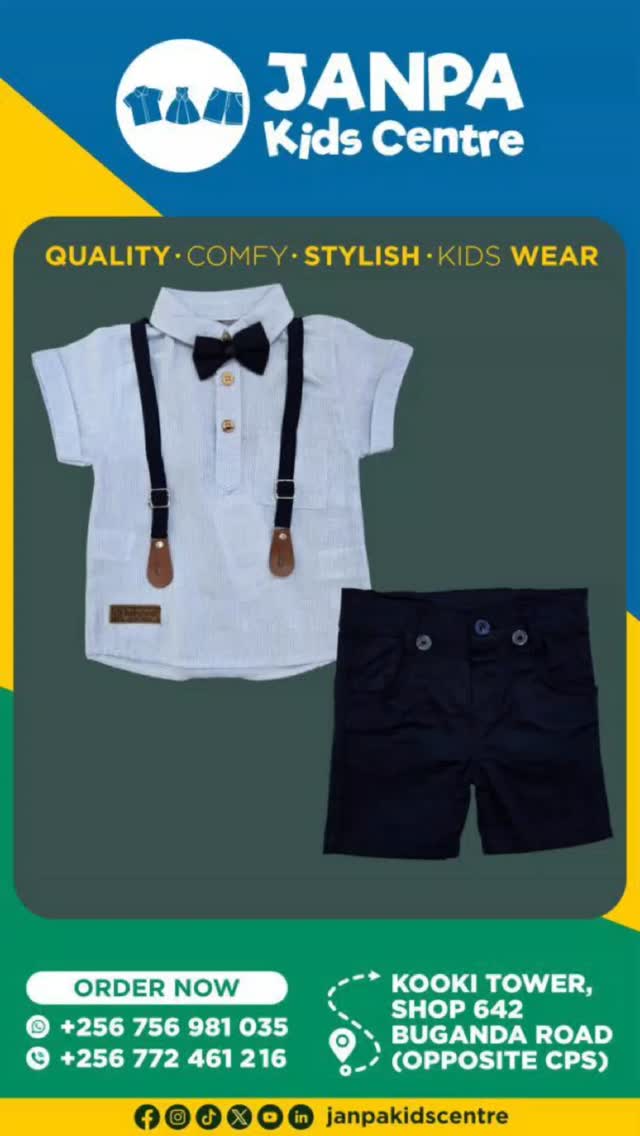 Make your boys stand out with our outstanding 2-piece sets — smart designs, great material, unbeatable comfort. Only at JANPA Kids Centre.
Call or WhatsApp Us On +256756981035
#janpakidscentre
#kidswear
#kidsfashion
#kampala_tiktokers
#childrensclothing