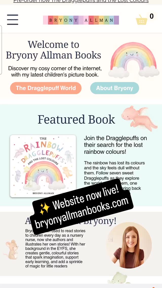 My new website is now live! 💛
Visit bryonyallmanbooks.com for book updates, activities, and all things Dragglepuffs.
I’d love to know what you think!
#childrensbooks #kidsbookstagram #kidlit #illustratorsoninstagram #picturebooks #bookstagram #smallbusinessuk #websitelaunch
