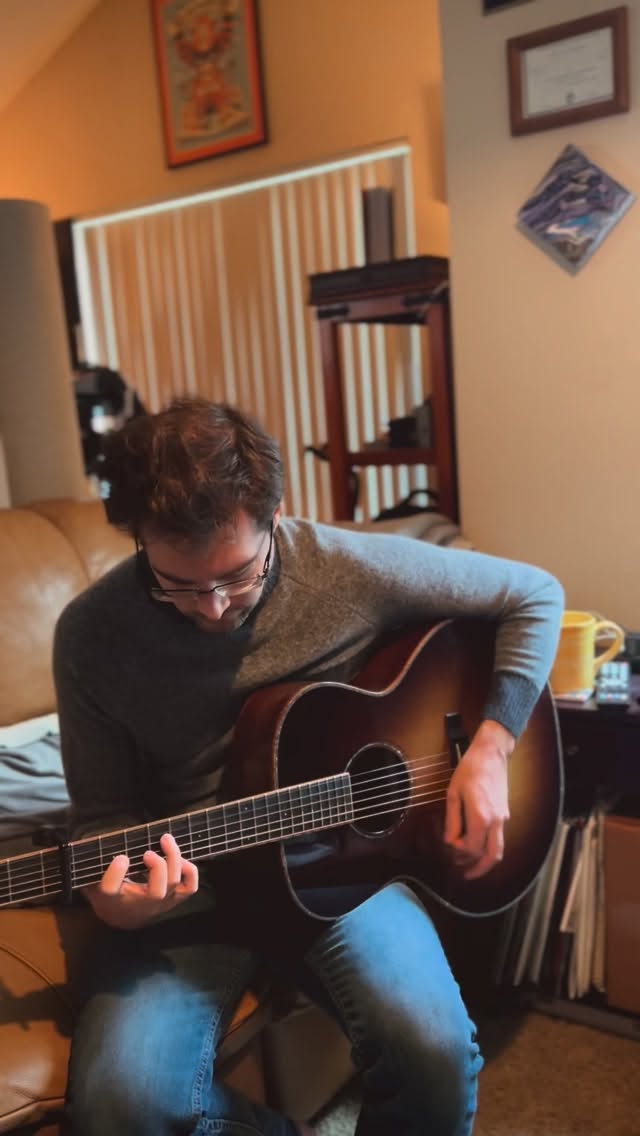 Coffee and re-imagining old-ish songs on a new-ish guitar…