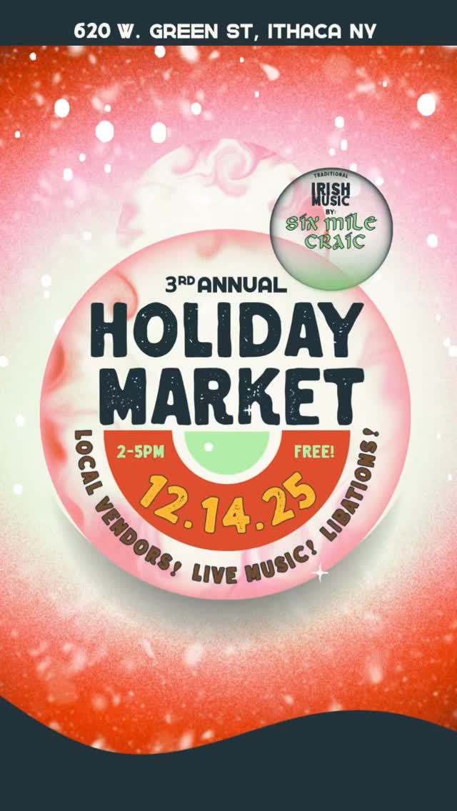Mark your calendars - the Holiday Market is almost here! 🗓️
Swing by on Sunday, December 14 from 2pm - 5pm for warm holiday cheer, local vendors, live music from Six Mile Craig, and free entry for the whole community.
LOCAL VENDORS - spaces are now open! Send a message to events@liquidstatebeer.com to partake!
#liquidstatebeer #holiday #holidaymarket #ithaca #ithacany #ithacaevents #vendors #christmasseason #localbrewery #drinklocal #shoplocal