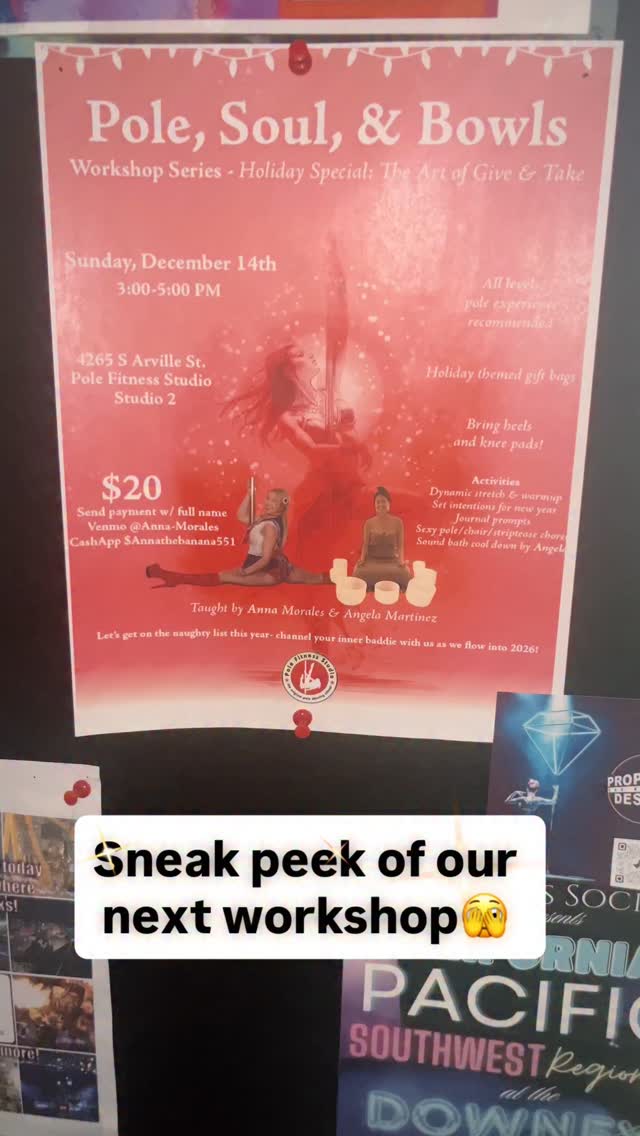 There’s still time to surprise that special someone this holiday with a pole and lap dance routine I promise they won’t forget 🥵
And of course after learning some ❤️🔥 choreo you deserve to be serenaded by me and my sounds into 2026 🎶
Join @sugarpolefairy and me Sun Dec 14th 3-5pm @polefitnessstudio for our last Pole, Soul & Bowls of the year! 🤗
Secure your spot now for only $20🔒⬇️
Send payment w/ full name
Venmo @Anna-Morales
CashApp $Annathebanana551
#poledancenation
#strengthtraining
#lasvegasevents
#womeninspiringwomen
#christmassongs