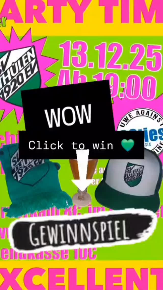 In 14 Tagen startet die Party des Jahres
🥳 SV Thülen Gewinnspiel! 🎉
Macht mit und gewinnt tolle Preise für das 90er Rock-Konzert!
Wir verlosen dreimal freien Eintritt und exklusive Fanartikel, damit ihr beim Konzert standesgemäß abrocken könnt!
Das könnt ihr gewinnen:
* 🏆 1. Preis: 2x freier Eintritt zum 90er Rock-Konzert und eine coole SV Thülen Kappe!
* 🥈 2. Preis: 2x freier Eintritt zum 90er Rock-Konzert und ein stylischer SV Thülen Schal!
* 🥉 3. Preis: 2x freier Eintritt zum 90er Rock-Konzert plus 10 frisch gezapfte 🍻
So nehmt ihr teil:
* Liked diesen Beitrag 💚 👍
* Markiert eine Person in den Kommentaren, die mit euch zum Konzert kommen soll. 🎸💕
* *Zusatzlos* ! Teilt diesen Beitrag in eurer Story um eure Gewinnchance zu erhöhen! 🍀
Viel Glück! Die Gewinner werden am 06.12.2025 bekannt gegeben.