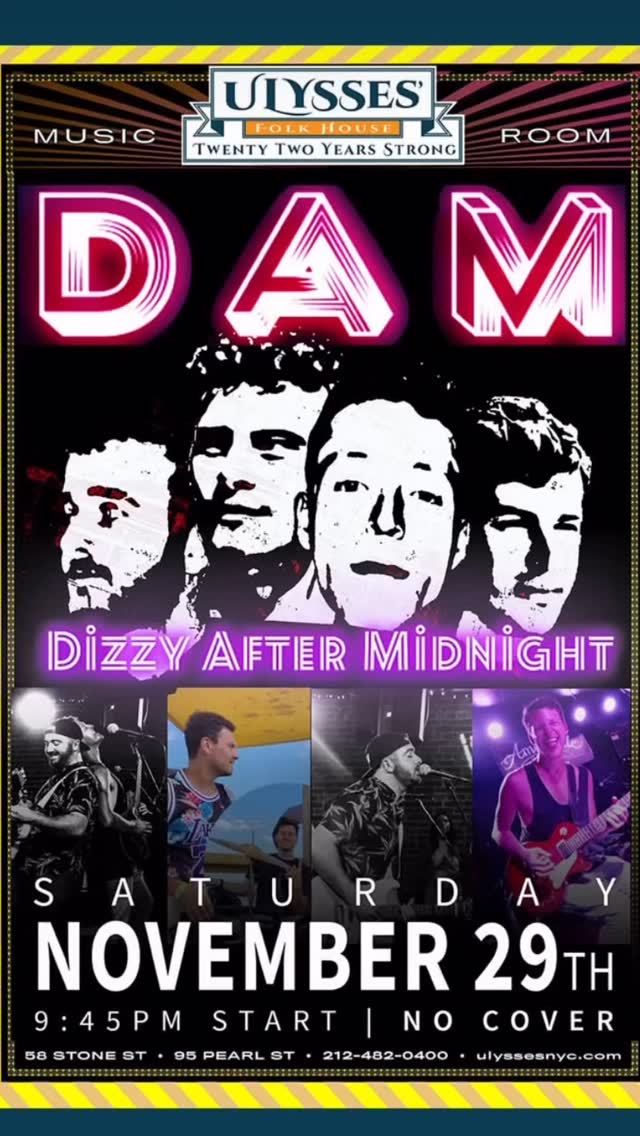 Tonight! Back on stone street! @ulyssesnyc