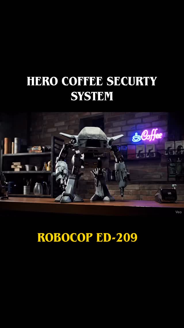 Hero Coffee Security System activated ⚠️
Enjoy your coffee, respect the rules, or ED-209 will “kindly” remind you.
#herocoffee #herocafe #herocoffeeandcollectibles #herocoffeesecuritysystem #robocop ed209 actionfigure collectibles coffeetime ataşehir coffeeandfigures