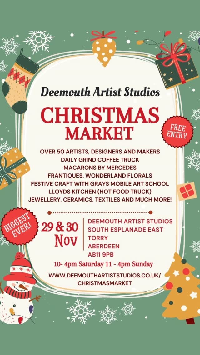 My last market of the season is this weekend and it's a good one! Here's a quick reminder of some of the fab knitted items I'll be bringing along.
So, join me and lots of talented makers at Deemouth Artist Studios in Torry. On Saturday, the 29th, we'll be open from 10am - 4pm and on Sunday, the 30th, 11am - 4pm.
This is one not to be missed!
#deemouthartiststudios #aberdeen #shopscotmakers