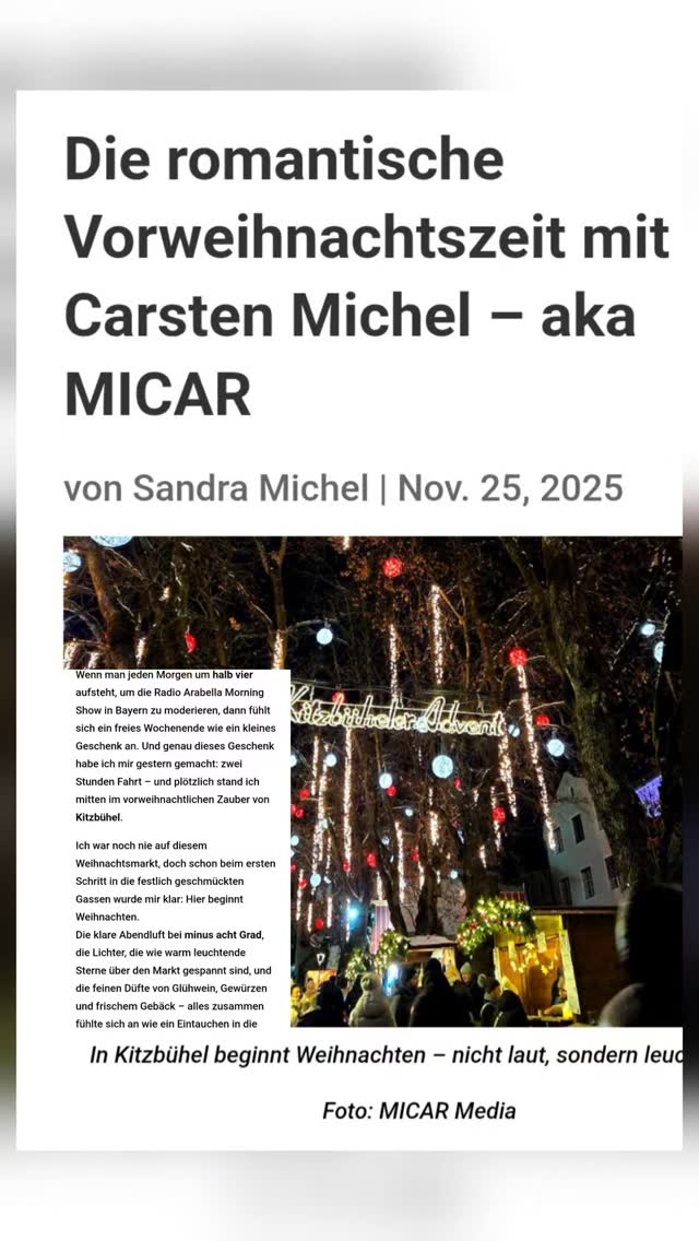 Unser @carstenmichel_insta @micarmusic in Kitzbühel @kitzbuehel_tirol @filmfestival_kitzbuehel
Den Artikel kannst du hier lesen @niveauklatsch
https://niveau-klatsch.com/die-romantische-vorweihnachtszeit-mit-carsten-michel-aka-micar/
#vorweihnachtszeit #advent #wintersport #winter