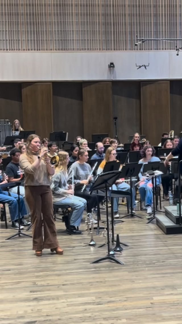 I’m so excited to play Pyrotechnics by Kevin Day on Wednesday with the UD Wind Ensemble! 🎆 here’s a short snippet from rehearsal today featuring my new @seshires flugel and their awesome Q series E-flat 🥰