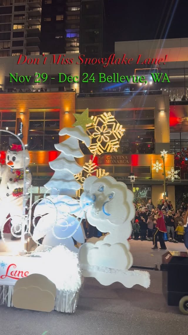 It’s that time of year when the city feels magical ✨
Snowflake Lane Parade brings music, lights, snowflakes, and so much joy to Bellevue.
Happening nightly at 7 PM through Dec 24!
#seattle #snowflakeline #snowflake#bellueve #holidays #holidayactivities #seattlewa