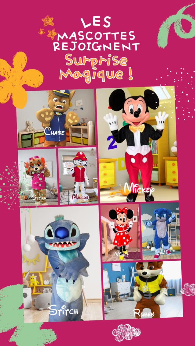 Grande nouvelle chez Surprise Magique !
Les mascottes arrivent… et c’est la dose de mignonnerie qu’on attendait tous 😍✨
Sonic qui déborde d’énergie, Mickey & Minnie qui distribuent des câlins, Stitch qui met sa petite touche de folie,et la Pat’Patrouille – Stella, Marcus, Chase et Ruben – toujours prête à sauver la fête 🐾💖
Pour un anniversaire ou juste une jolie surprise à la maison,
nos mascottes viennent offrir 1h de câlins, photos, danse, petits jeux…
Et un cadeau magique attend votre enfant à la fin 🎁✨
Un moment joyeux, doux, rempli d’étoiles dans les yeux…
Bref : du bonheur livré directement chez vous ⭐
✨ Pour réserver : contactez-nous en DM ou sur surprisemagique.fr ✨
#mascotte #mascotteparis #iledefrance #mickey #minnie #stitch #patpatrouille #stella #stellapatpatrouille #Marcus #marcuspatpatrouille #ruben #rubenpatpatrouille #chase #chasepatpatrouille #sonic #stitchmascotte #patpatrouillemascotte #sonicmascotte #mickeymascotte #minniemascotte #anniversaire #anniversairemascotte #mascotte #surprise