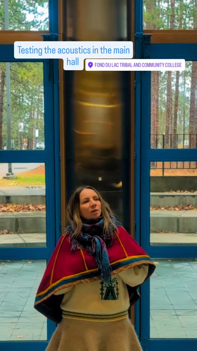 Yoiking at the Fond du Lac Tribal and Community College. 🙏🌼🪶Testing the acoustics! I was so happy about the very interesting tour I got here. It was very inspiring to see. Will post more from there later!
It reminded me of Sámi Allaskuvla.
#tribalcommunity #Indigenouspeople #indigenousknowledge