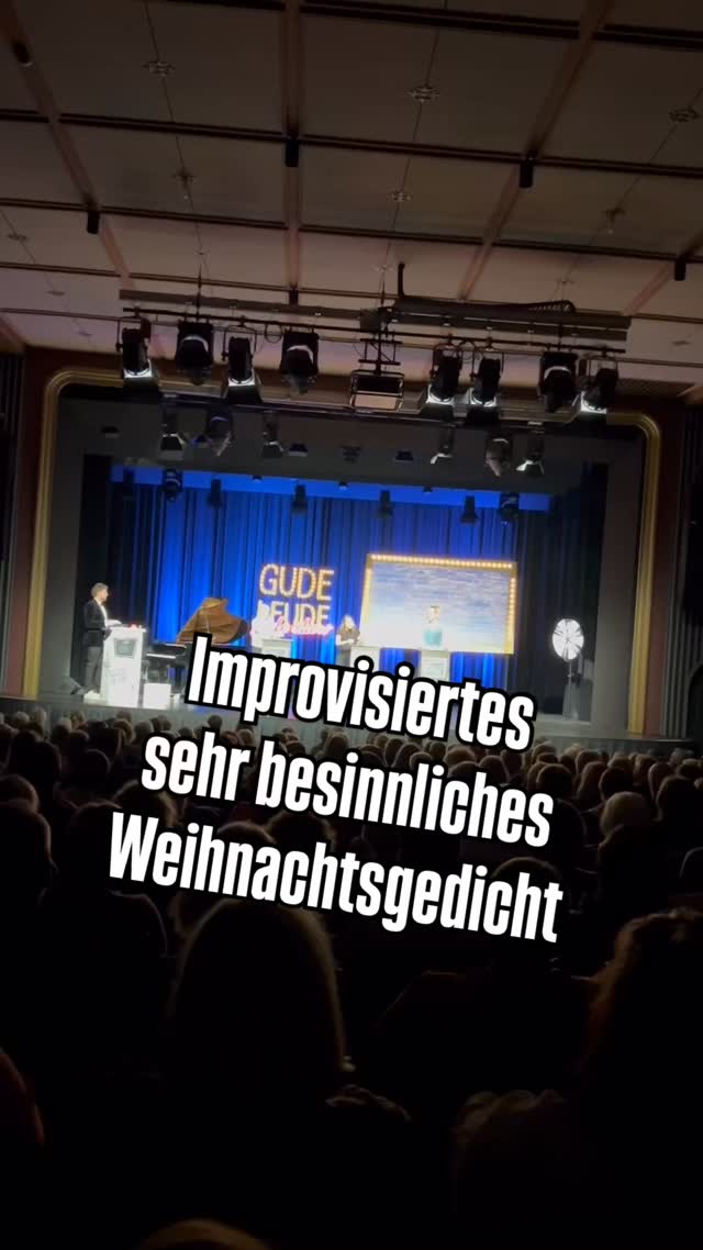 Türchen Nr.12
Es wird besinnlich 🎄
Christoph improvisiert endlich mal wieder ein Gedicht für uns mit dem Titel: Tantra unterm Tannenbaum 🎄🍆💦
Also Leude… besinnlicher wirds nicht.
🔥🔥
#gudeleude #gudeleudeimpro #gudeleudegudeshow #improcomedy #improtheater #gudeshow #gudeleudegudeweihnacht #guderadventskalender