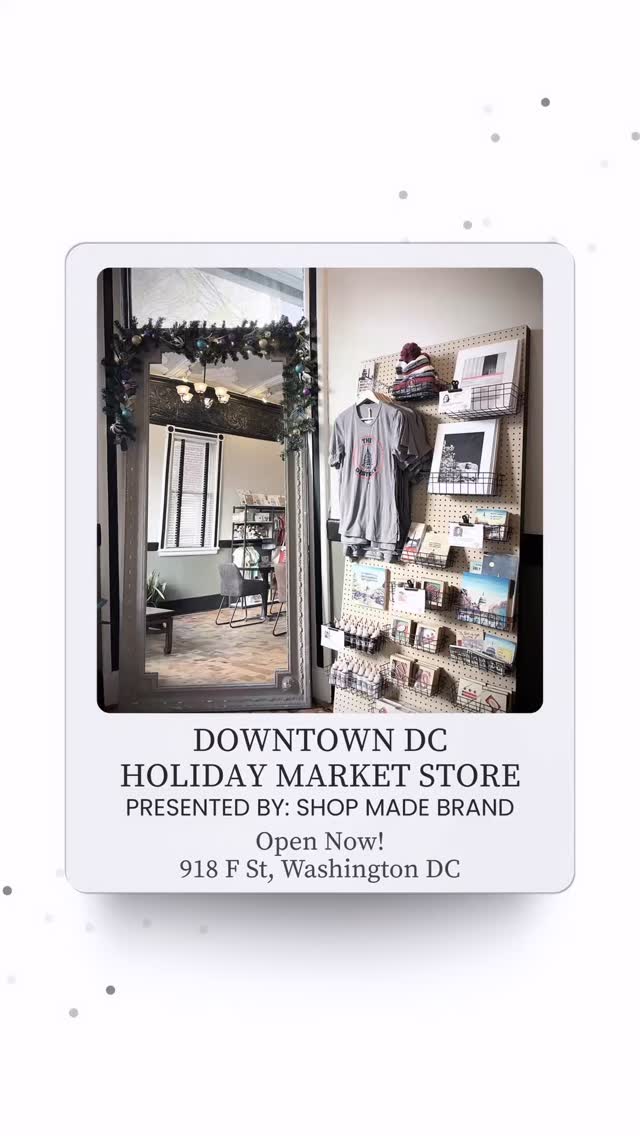 kpm photo art is a featured maker just one block from the Downtown DC holiday market where Shop Made has a storelet & ‘Warming Station’ for market goers featuring a speakeasy, coffee shop and activities. Open now - 918 F ST, Washington DC.
@shopmadeindc #downtowndcholidaymarket #smallbizdc