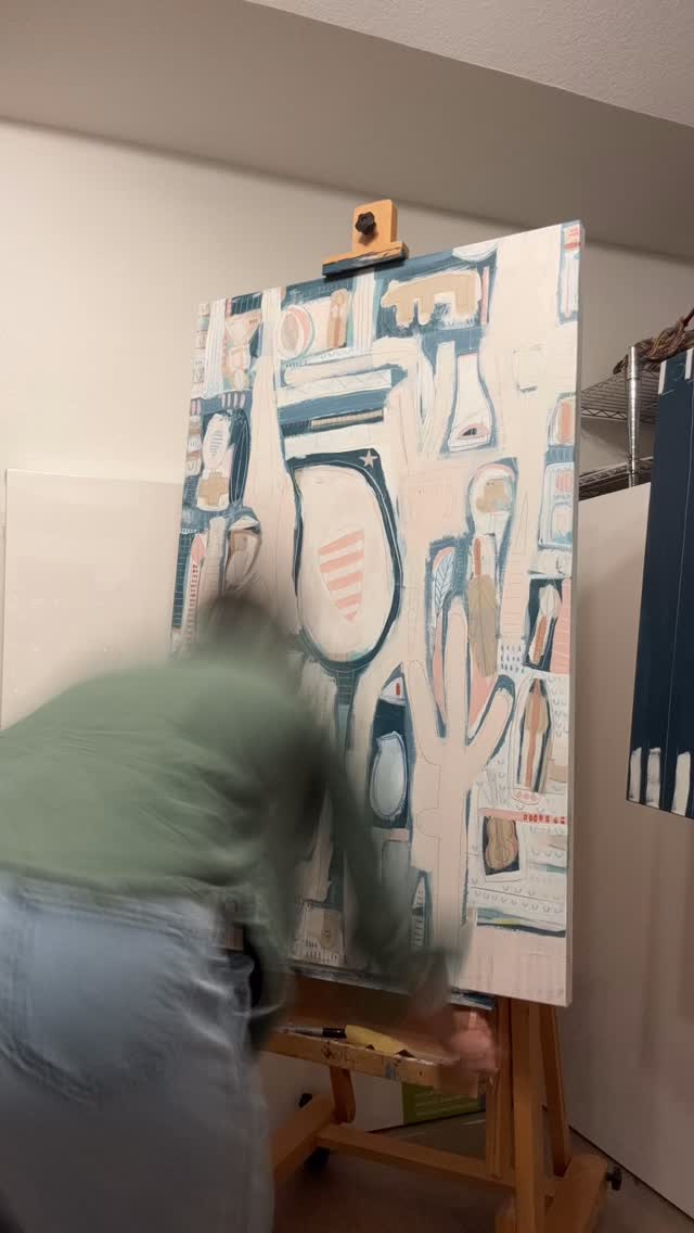 Hoping to wrap up and name this sea of mysterious birds painting by Sunday! Ha! Maybe that’s the name? The Sea of the Mysterious Birds…
🦅 #texaspainter #art #texasartist #contemporaryfolkart #artforsale