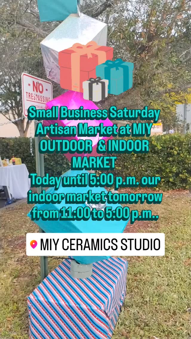 Our Artisan Market for small business Saturday outdoor and indoor markets end today Saturday, November 29th by 5:00 p.m. .
Our indoor studio Market is tomorrow Sunday, November 30th from 11:00 a.m. to 5:00 p.m. come by and help support our local artists and artisans.