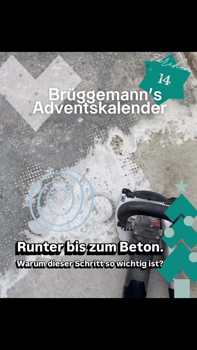 🎄TÜRCHEN 14 – Balkonbeschichtung beginnt beim #Untergrund
Bevor eine neue Balkonbodenbeschichtung aufgebracht werden kann, steht ein entscheidender Arbeitsschritt an: die Untergrundvorbereitung.
Auf dem Foto sieht man, wie wir mit einer Schleiffräse inkl. Absaugung die alte Beschichtung vollständig entfernen.
Ziel ist es, den Boden bis auf den tragfähigen Betonuntergrund freizulegen, denn nur so kann die neue Beschichtung dauerhaft haften.
Warum dieser Schritt so wichtig ist?
• alte Beschichtungen sind oft nicht mehr tragfähig
• Haftungsprobleme werden zuverlässig vermieden
• der Betonuntergrund kann fachgerecht geprüft werden
• die neue Balkonbeschichtung erhält eine sichere Basis
Erst wenn der Untergrund sauber, fest und gleichmäßig vorbereitet ist, macht der weitere Aufbau Sinn.
Für uns bedeutet Qualität:
nichts überdecken, nichts „schönreden“, sondern den Untergrund so vorbereiten, dass er den nächsten Jahren standhält.
Was man nicht sieht, macht am Ende den Unterschied. @farbe.raum.fassade
#türchen14 #balkonbeschichtung #untergrundvorbereitung #beton #schleiffräse #bausanierung #malermeister #brueggemann #handwerkmitqualität #baustellenalltag #münchen #fürstenfeldbruck #maisach #dachau #olching #maler #risse #balkon #sanierung #baustelle