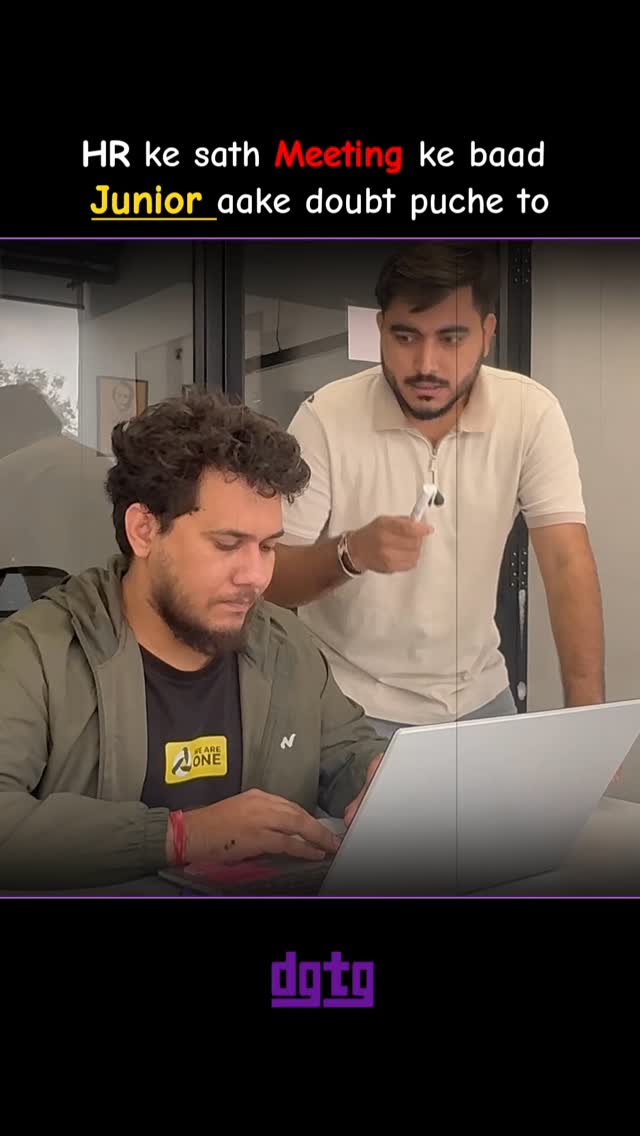 Kitna pareshan krta junior har meeting ke baad😎🤣
Tag your junior (jo bhot pareshan krta ho)
@meena_sourabh @tarungaming247
#officelife #explorepage #instadaily #funnyvids #daily