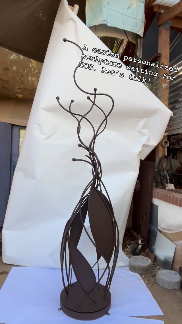 This one of a kind steel sculpture is just waiting for custom tiles to fill it with color and messages of inspiration, texture, and fun. I can do a personalized workshop with you and your family or friends to create the tiles that will fill the sculpture with joy. Wouldn’t it look great on your patio? $5900. Message me for more details. I’m available over on Christmas holiday to make tiles with you and your family or friends to truly make it yours. Buy and book now for a January delivery. #ARTAndEnvironments #WomenWeld #CustomSculpture #CeramicAndSteel #PersonalizedSculpture #PatioSculpture #GardenArt.