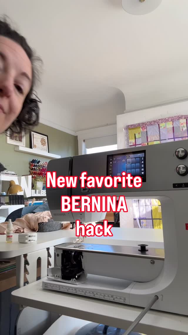 This trick has made oiling my BERNINA so much easier!! Maybe I’m the only one who was struggling with getting the hook back in…. but it used to take me ages.
**Note: you will see me wiggle the handwheel forward and back. Small wiggles are ok, but you never want to turn your wheel backwards while you are sewing. Always turn forwards!
Keeping my 770 well oiled is something I’m very committed to… since I was in Chicago at the BERNINA creative center and heard their head tech guy talk about it. I mean I’ve always known it was important but sometimes we skimp on these things 😬.
FYI this is not an ad or paid post… in fact I actually don’t know if this is an officially approved hack 🤔… maybe I should double check 😅.
#berninausa #berninaambassador #sewingtipsandtricks