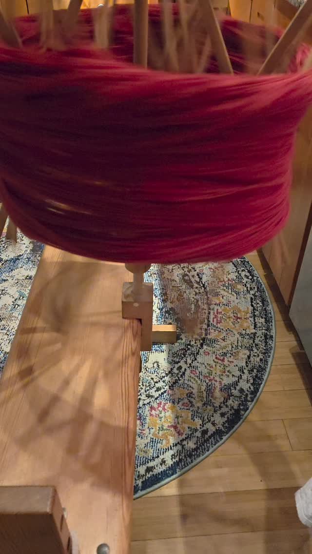 I love a good snow day! Yarn management first thing this morning. This is the super fine merino I dyed over the weekend. After it's been wound onto cones, I can get it set up for scarves!
#sunriselodgefiberstudio #weaversofinstagram #weaving #handmade #handwoven handdyed