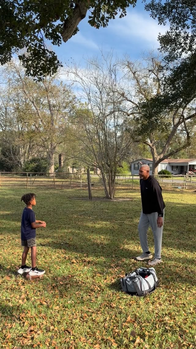 Working with my grandson on balance and body control. Standing on inflated balls, helps enhance balance, performing an activity on balls like catching a football, or being shoved improves body control. #heftfitness.com