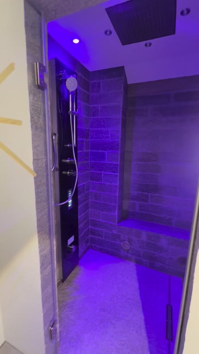 Steamshower with Infrarot, Cold Fog Dust, Headshhower and Colorlights #spa #spadesigner #spaarchitecture #wellness #sauna #saunatime #architecture #spaproject #luxery
