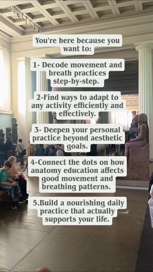 🐥When I started this page, my main goal was to share everything I'd learnt. Through practice, advanced courses, books, scientific articles, conversations with other yoga teachers, I began sharing without a script or plan.
ℹ️Through the years this page has become more of a resource page! A place to find out more about why movement and posture affects all areas of life.
💗Thank you for being on this journey with me 🙏🏽, and trusting me with sharing important information about the body and movement in a digestible format.
⌨️💬Comment below 👇🏽 what you want to see more of on this page & What you've learnt already!!
{Purpose, Finding my why, movement practice, breathing practices, yoga, joy, grief, anger, pain}
#purpose #findingpurpose #findingmyway #findingmywhy #movement #anger #joy #grief #pain #museum #museumsoftheworld