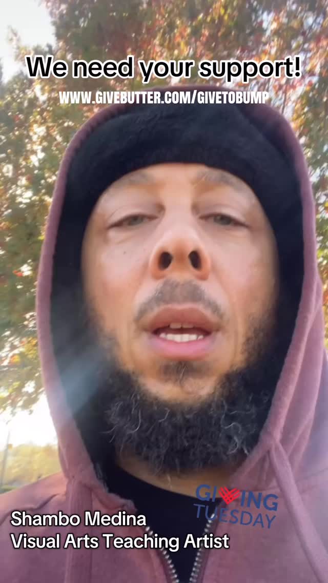 Itโs #GivingTuesday, yaโll! And our teaching artists want to tell you all about why you should #givetoBUMP ! Tune in to @shambomedina giving us a good word ๐ #bumpthetriangle #nonprofit #musicandarts - Giving link is in our bio! ๐ค