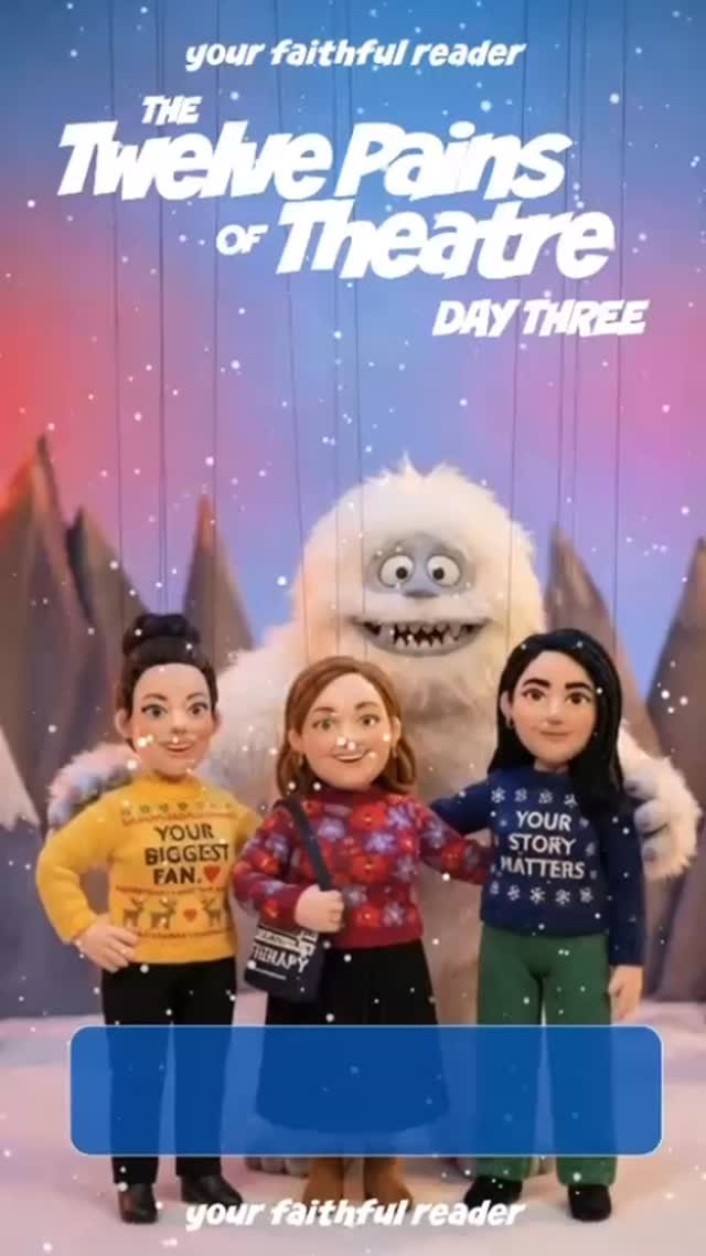 It’s Day 3 of “The Twelve Pains of Theater” 🎭
Getting an agent should count as a special skill on my résumé! 😱
As part of our 12 Days of Giving campaign, we’re sharing a new update every day until Dec 14! If you love what we do, head to yourfaithfulreader.com to learn more about us and consider making a tax-deductible donation to support the work and artists who keep our stages alive. 💛
And to our theater fam: we adore you. Any references in this song are pure fun—never intentional, always with love. 💕🎶
#YourFaithfulReader #YourStoryMatters #SupportIndependentTheater #12PainsofChristmas #HappyHolidays