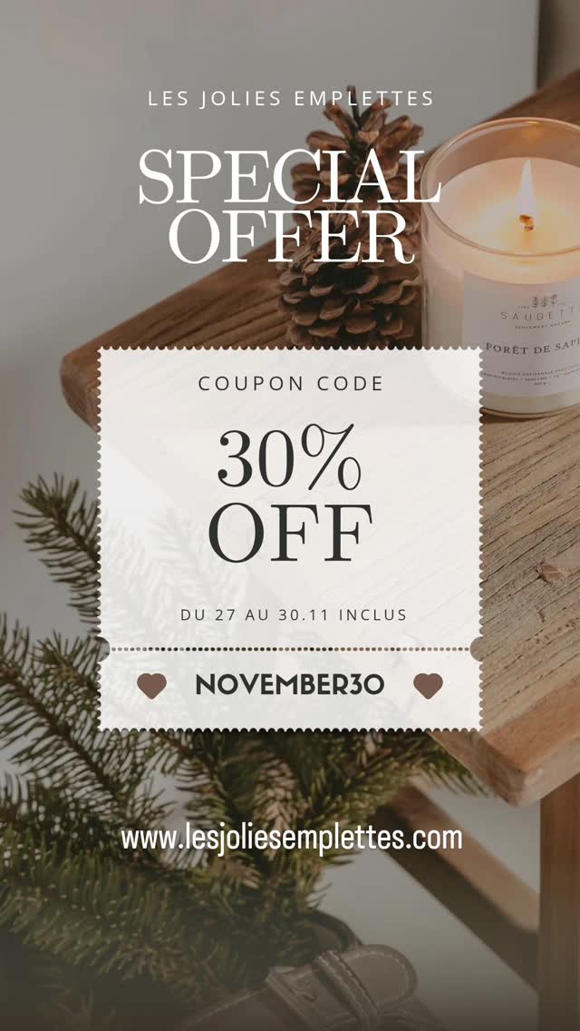 Toute la boutique www.lesjoliesemplettes.com passe à -30% du 27 au 30 novembre inclus avec le code NOVEMBER30. C'est le moment parfait pour choisir vos cadeaux de Noël 🎄 #lesjoliesemplettes #shopindependent #objetsduquotidien #shopsmallbusiness #decorationscandinave