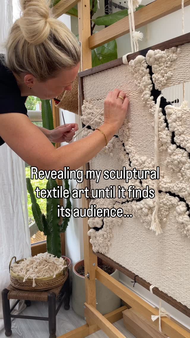 If you are seeing this, then that means you don’t already follow me and I’d love to know where this has reached? Please do say hello!! 👋🏻
Hi I’m Elle,
I’m 43 and live near Birmingham UK, with my husband, 8 year old son, sassy British blue cat and a crazy cocker spaniel.
I’m socially awkward, anxious, an overthinker and very emotional. Weaving and exploring nature helps my brain to focus on one thing.
I began weaving to create decor for our son’s nursery…teaching myself and generally just playing around till I found my own personal style. A style which has now blossomed into what you see here.
In the last 8 years I have now sold 717 pieces of my art, to 26 countries around the world.
My plan for my art is to keep making what I love. And to try to get better at believing in myself more consistently, to shake off the imposter syndrome blips which make me just want to hide under a rock!
If any of this resonates with you, please do follow along 🫶🏻