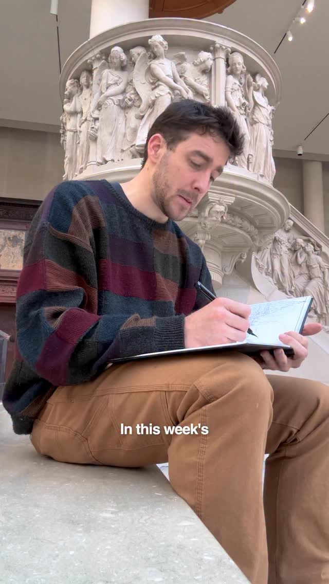 Three pages in my sketchbook from The Met 📓✍🏻#drawingonlocation #sketchbook #metmuseum