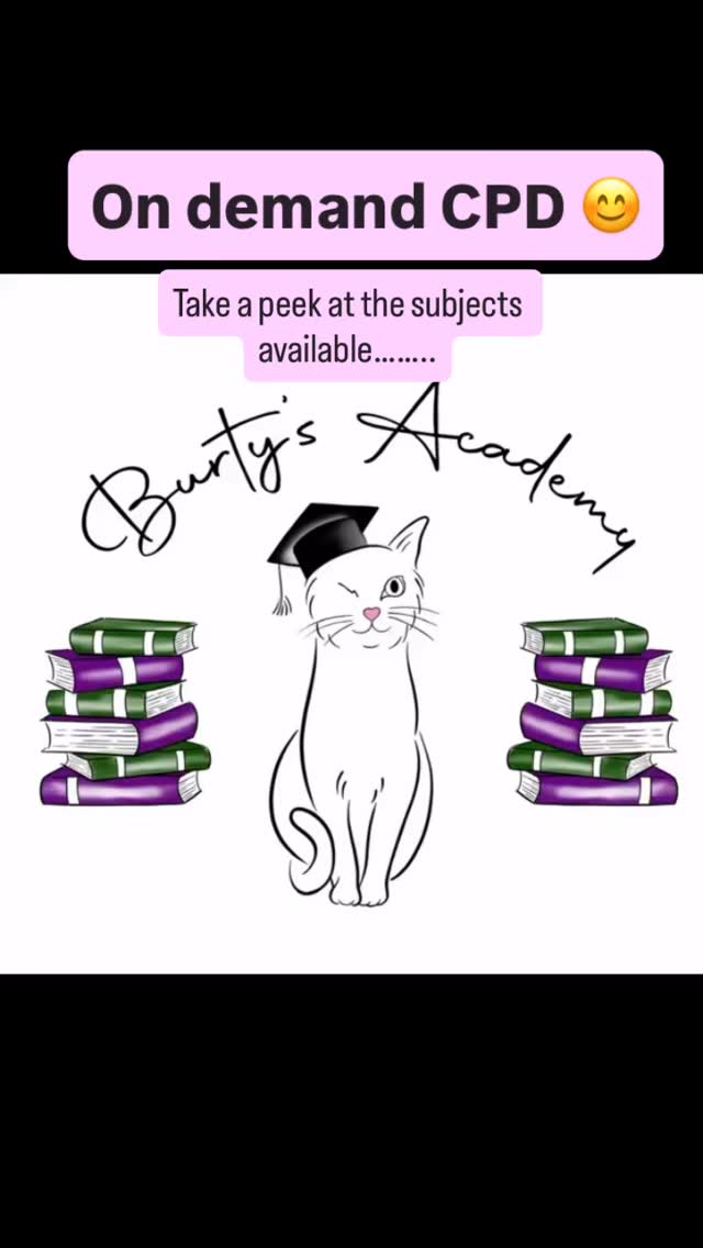 It’s been a long time coming, but it is finally here! Our fully stocked on demand CPD library! Treat yourself to joining Burty’s Academy and choosing from our 30 plus different webinars 😊🐾
We have a wide range of content, from Anaesthesia, CPR, Dentistry, ECC, Medicine, Neurology and more!! All can be purchased and watched at your own pace! Take a peek for yourself on our website 😊👀