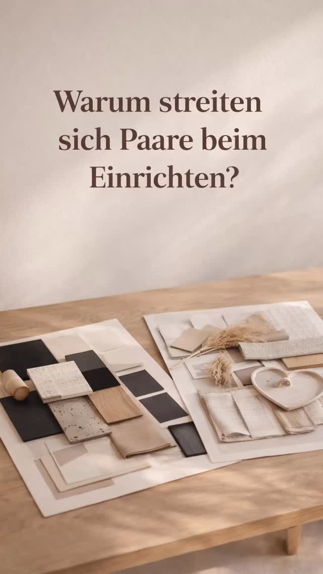 Beim Einrichten geht es selten nur um Möbel.
Es geht um Gefühle, Gewohnheiten und unterschiedliche Vorstellungen von Zuhause.
Wenn zwei Menschen zusammen wohnen, prallen oft Welten aufeinander.
Modern vs. gemütlich.
Minimalistisch vs. wohnlich.
Ich sorge dafür, dass aus zwei Meinungen ein stimmiges Zuhause wird –
mit einem klaren Konzept und einer 3D-Visualisierung, die beiden Sicherheit gibt, bevor entschieden wird.
FEEL it – fühle dein Zuhause.
Gemeinsam geplant. 🤍