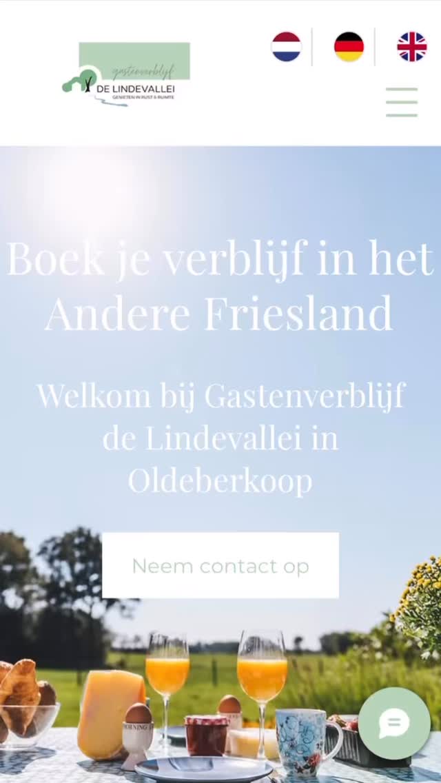 Nieuwsgierig naar meer van de Lindevallei? 👀
Misschien volg je De Lindevallei al een tijdje, maar wist je dat we ook een mooie, uitgebreide website hebben? Hier kan je alles vinden over onze accommodaties, zelf boeken (met de laagste prijsgarantie🤩) en onze tips voor de omgeving lezen 🏡💚
💻Www.delindevallei.nl