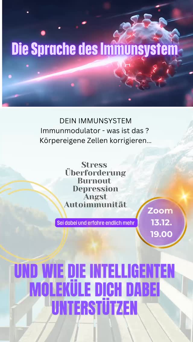 🌸 Einladung zum Transferfaktoren-Abend 🌸
Samstag, 13. Dezember 2025 | 19:00Uhr | via Zoom
Thema:
🌟Darum nehme und empfehle ich Transferfaktoren🌟
Es gibt unzählige Gesundheitsprodukte da draußen … doch nur wenige berühren wirklich die Wurzel deiner Vitalität: dein Immunsystem.
Warum also Transferfaktoren?
Was macht diese intelligenten Moleküle so außergewöhnlich?
Und für wen sind sie ein echter Gamechanger?
Genau das erfährst du in diesem Einführungsvortrag – offen für alle:
✨ für Neulinge, die zum ersten Mal davon hören.
✨ für bereits Anwender, die tiefer eintauchen wollen
✨ und für alle, die verstehen möchten, warum der Marktführer in der Immunologie seit Jahrzehnten so erfolgreich ist
Du bekommst einen klaren Einblick, warum Transferfaktoren keine „Produkte“ im herkömmlichen Sinn sind, sondern ein biologisches Informationssystem, das deinen Körper stärkt, klärt und in Balance bringt.
Wenn du wissen möchtest, wie du dich und deine Familie gesundheitlich wirklich stark aufstellst – dann bist du hier genau richtig 🤗
🔔 Wichtige Infos:
• Bitte sei 10 Minuten vorher da – Einlass um 18:50 Uhr
• Kamera bitte an – dunkle Fenster werden geschlossen.
Zoom Link bekommst du direkt von mir
Ich FREUE MICH