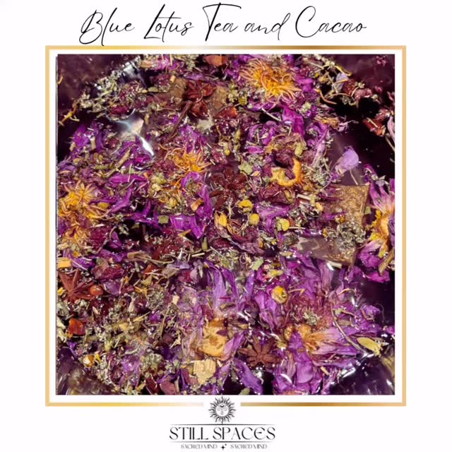 Ceremonial Cacao and Blue Lotus Flowers.
Immerse yourself in the deep healing of Blue Lotus and Ceremonial Cacao.
Still Spaces pure blue lotus petals will soothe the senses, regulate and relax the nervous system, initiating deep healing on many levels, inviting the deepest sense of calm and wellbeing.
Make a blue lotus tea by infusing the flowers in water on the stove and you can also add honey, herbs and spices of your choice to spice it up, to nourish the body with caffeine-free gentle serenity, or dissolve petals in a warm bath to create a spa-like ritual that releases tension and restores skin and spirit. Blue Lotus soothes the mind, supports graceful unwinding after a long day, and invites a moment of presence.
Ceremonial cacao invites the heart to open with warmth and gratitude. Rich in theobromine, magnesium, and antioxidants, it offers a smooth, lasting lift for the senses, a calm, focused energy that feels like a hug for your soul. Sip slowly, savor the cacao’s earthy aroma, and let it nourish you from the inside out as you cultivate connection, self-love, and spacious calm.
Together, or alone these ingredients create a ritual of being and are a doorway to nourishment, balance, and heart-centered serenity. Pure, ethically sourced, and created for daily sacred moments.
On sale now #stillspaces_ #ceremonialcacao #bluelotustea #bluelotus