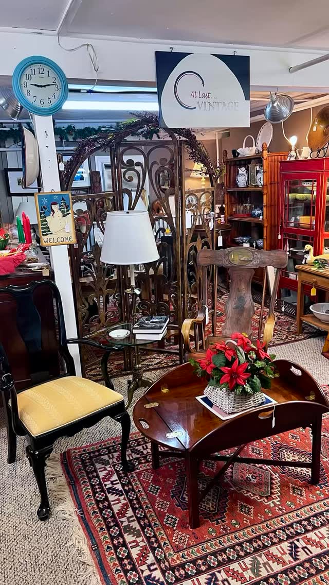 Looking for holiday gifts that feel considered, personal, and truly special?
At Last Vintage is a place to slow down and browse — where beautiful objects with history are thoughtfully collected and meant to be lived with. It’s the kind of shop (with 3 spaces at Tomato Factory!) to visit when you want to give something memorable, or simply enjoy the pleasure of discovering something unexpected.
You’ll find finely crafted chests and dressers, hand-painted cabinets, carved wooden chairs, early desks, classic globes, and furniture chosen for character and craftsmanship. The mix is layered with blue-and-white platters and pitchers, cut crystal decanters and glasses, elegant barware, framed artwork, vintage typewriters, and distinctive brass and ceramic lamps — pieces that feel right at home during the holidays and beyond.
For holiday shopping that’s thoughtful, timeless, and a little indulgent, spend some time at At Last Vintage inside the Tomato Factory. With more than 20 dealers throughout the building, every visit offers something unique!
Visit At Last Vintage
Tomato Factory, Hopewell, New Jersey
#AtLastVintage #TomatoFactory #HopewellNJ #HolidayShopping #AntiqueFurniture #VintageHome #CuratedFinds #TimelessStyle #ShopSmall