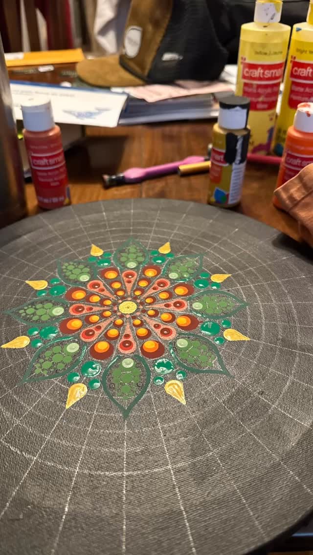 What a lovely Sunday it was 💚
12 inch diameter , acrylic on canvas
#dotmandala #creativity #flow