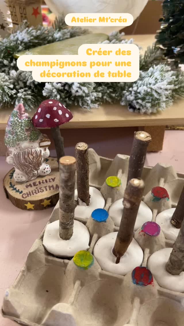 Tuto champignons en plâtre pour une déco de table.