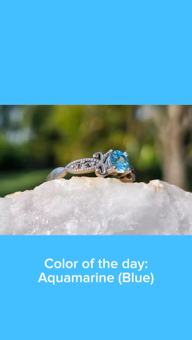 Color of the day: Aquamarine (Blue) check out our website for more www.myheritagegems.com #aquamarine #blue #sterlingsilverjewellery #gem #gemstone