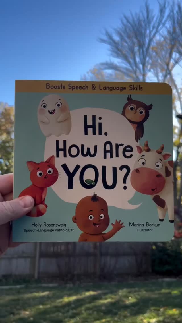 Hi, How Are You? is a BRAND NEW board book written by an SLP, Holly Rosensweig (@storybookconnection @spiffyspeech)!
I truly ADORE this book! ๐ฉต Not only is it so stinkinโ cute, but itโs FILLED with opportunities for building early communication skillsโฆkind of like it was written by an early speech expert? ๐
This book helps boost early speech & language skills through thoughtful repetition, functional phrases, early speech sounds, and silliness - perfect for therapy sessions or reading at home with your little ones!
Hi, How Are You? is AVAILABLE NOW and you can get a copy via @storybookconnectionโs online shop or on Amazon.
Thank you, Holly, for kindly sending me one of your early release copies! Canโt wait for more people to have your amazing book in their hands!
#earlyspeechdevelopment #speechlanguagepathologist #booksforbabiesandtoddlers