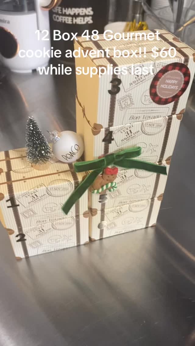 🎁 The 12 Days of Sweetness Advent Box 🍪✨
Step into the magic of the season with our 12-Box, 48-Cookie Holiday Advent Experience, thoughtfully designed to bring joy, nostalgia, and indulgence to every December moment.
Each beautifully wrapped vintage travel–inspired box holds four mini gourmet cookies, handcrafted with love and curated to delight your taste buds day after day. From classic holiday favorites to elevated bakery surprises, every box is its own little moment of sweetness—meant to be opened, savored, and celebrated.
Perfect for families, gifting, or treating yourself, this advent box turns the countdown to Christmas into a delicious tradition filled with warmth, comfort, and holiday cheer.
✨ What’s Included:
• 12 individually numbered vintage-style boxes
• 48 handcrafted mini gourmet cookies
• A mix of classic and specialty holiday flavors
• Beautiful presentation perfect for gifting
🎄 Why You’ll Love It:
• A daily holiday surprise
• Made fresh with premium ingredients
• Perfect for sharing (or not 😉)
• A keepsake-worthy presentation that feels magical
This is more than cookies—it’s a holiday experience, one sweet day at a time.
✨ Limited quantities available. #love #bhfyp icedandtoppedbakery