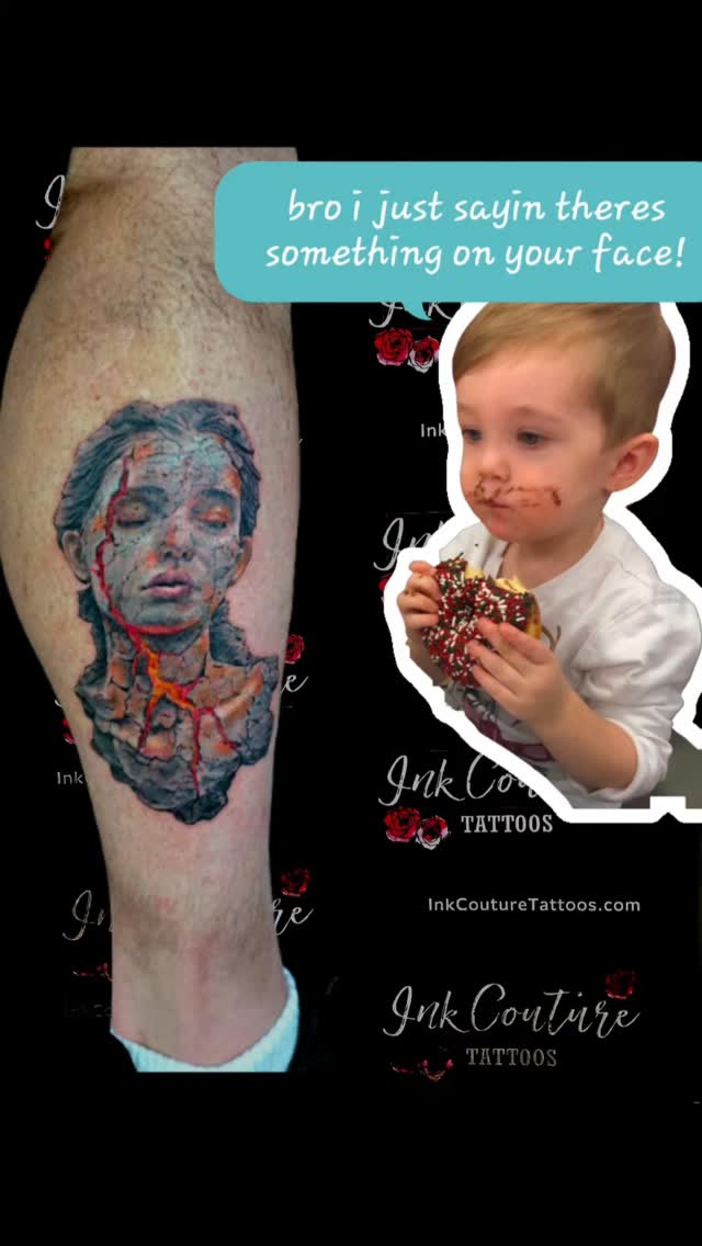 bro seriously you got something on your face a little Schmutz. #mttattoos #rock #funny