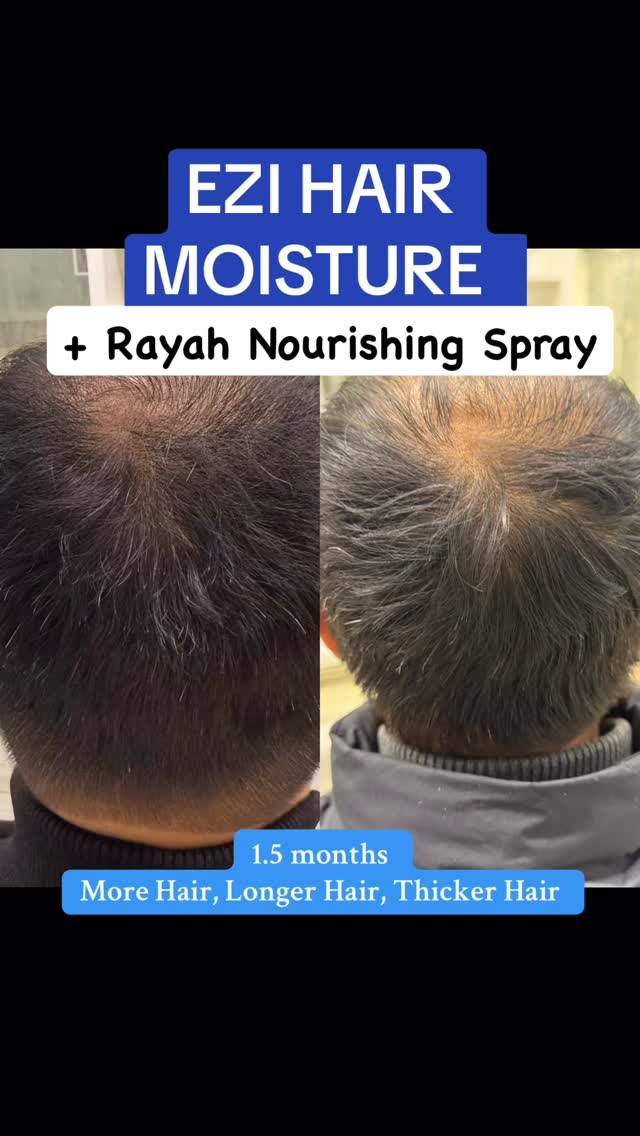 Get the hair you want with EZI hair Moisture and Rayah Nourishing spray! Experience growth, thickness, and density #hair #canadianproducts #moisturelockcream