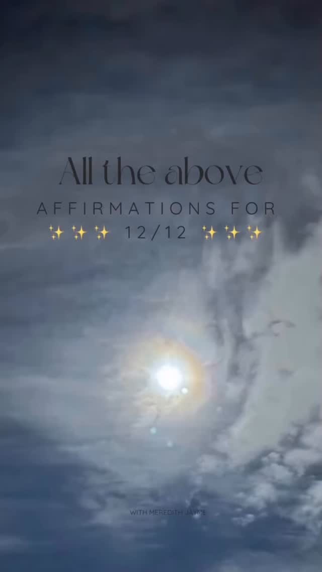 Happy 12/12 🤍🪽✨
May we release what no longer is aligned and step into our highest timelines of truth, destiny, alignment, abundance and love, remembering who we truly are and what we are here to do.
Affirmations for 12/12 on Spotify, Apple Podcasts and YouTube 🩵
#1212 #1212portal #twelvetwelve #affirmations #meditation #spirituality #healing #spiritualjourney #selflove #spiritualawakening #spiritualguidance #portal
