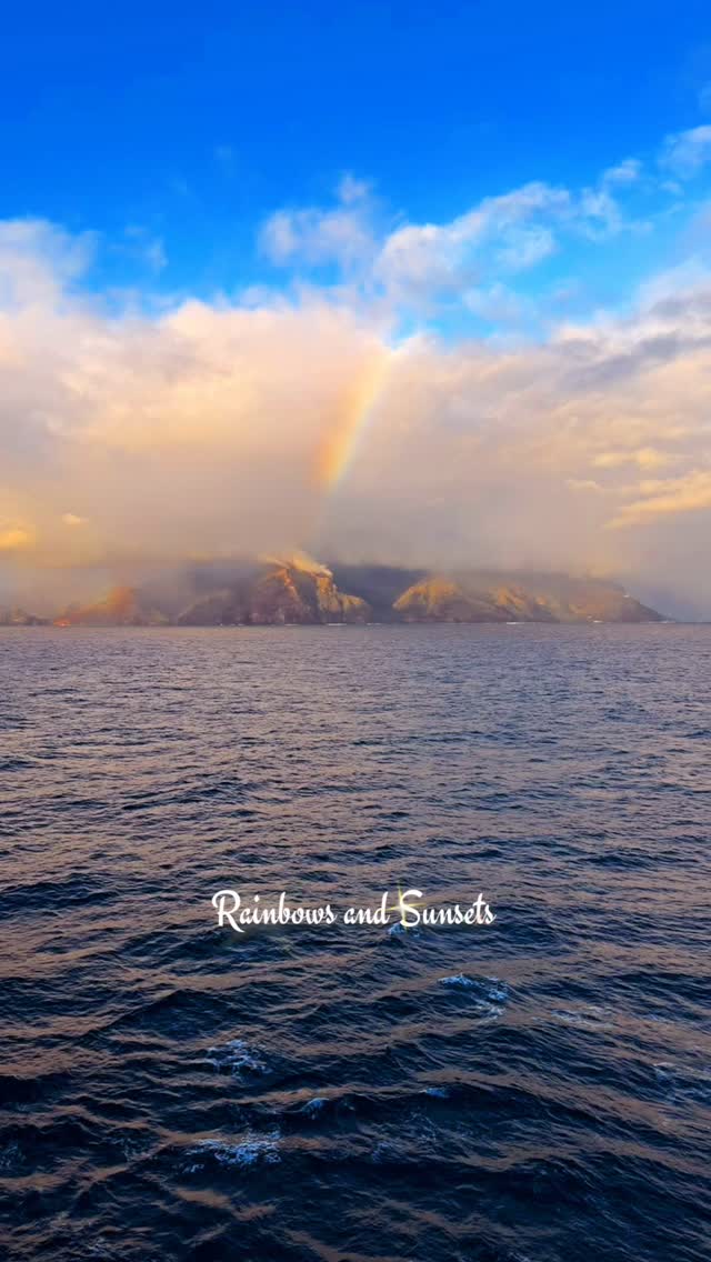 Rainbows and sunset from Madeira 🇵🇹 @cunardline