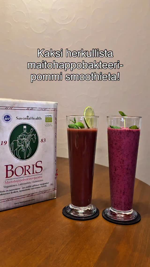 Kaksi herkullista maitohappobakteeri- pommi smoothie reseptiä! 🥤mainos @borisjuoma
💚 VIRKISTÄVÄ VIHERSMOOTHIE:
2 dl borisjuomaa
1 dl mansikoita
1 dl pinaattia
1 vihreä omena
1 avokado
pala ananasta
1 limen mehu
1 tl hunajaa
mintunlehtiä
❤️ MARJAINEN PEHMISHERKKU
2 dl borisjuomaa
1 dl maustamaton jogu
2 dl mansikoita
1 dl mustikoita
1 dl puolukoita
1 tl hunajaa
Kumpiko resepteistä kuulostaa paremmalle?
Mun on vaikea valita kumpiko on parempi, koska näissä oli omat hyvät puolensa molemmissa! 😍
Kannattaa testata ja napata samalla miljardeja maitohappobakteereja hyvinvoinnin tueksi ❤️
Hyvää joulukuun ensimmäistä! 💚
#borisjuoma #smoothie #reseptit #resepti #suolisto #suolistonhyvinvointi #joulukuu
