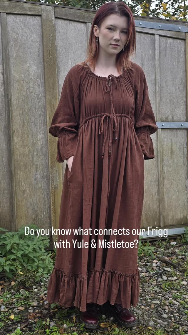 Have you ever wondered why we kiss under the mistletoe? Watch our reel to find out the surprising origins of this tradition and find out what links Frigg, mistletoe & Yule.
You may even find a sneaky, cheeky little 20% off discount code hidden inside.
Our offering to goddess Frigg - and to you.
Yule Blessings 🔥
#norsefolklore #frigg #bohodress #inclusiveclothing #Yule #Peachypearclothing